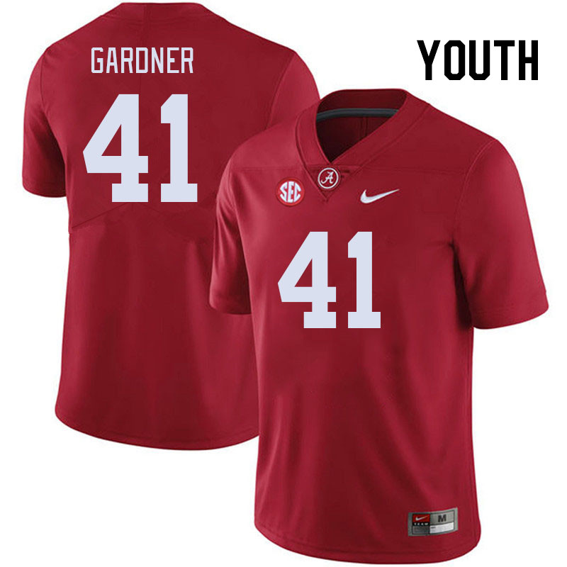 Youth #41 JR Gardner Alabama Crimson Tide College Footabll Jerseys Stitched Sale-Crimson
